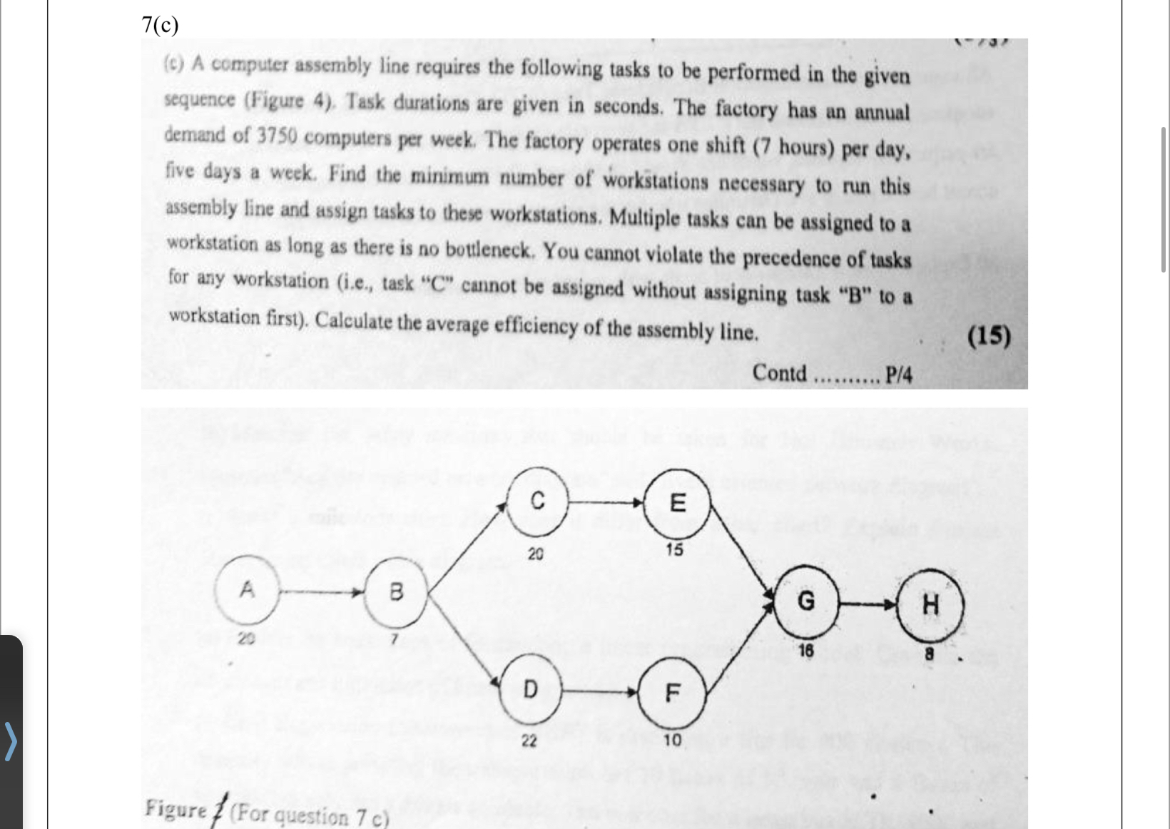  7(c) (c) A computer assembly line requires the following tasks to