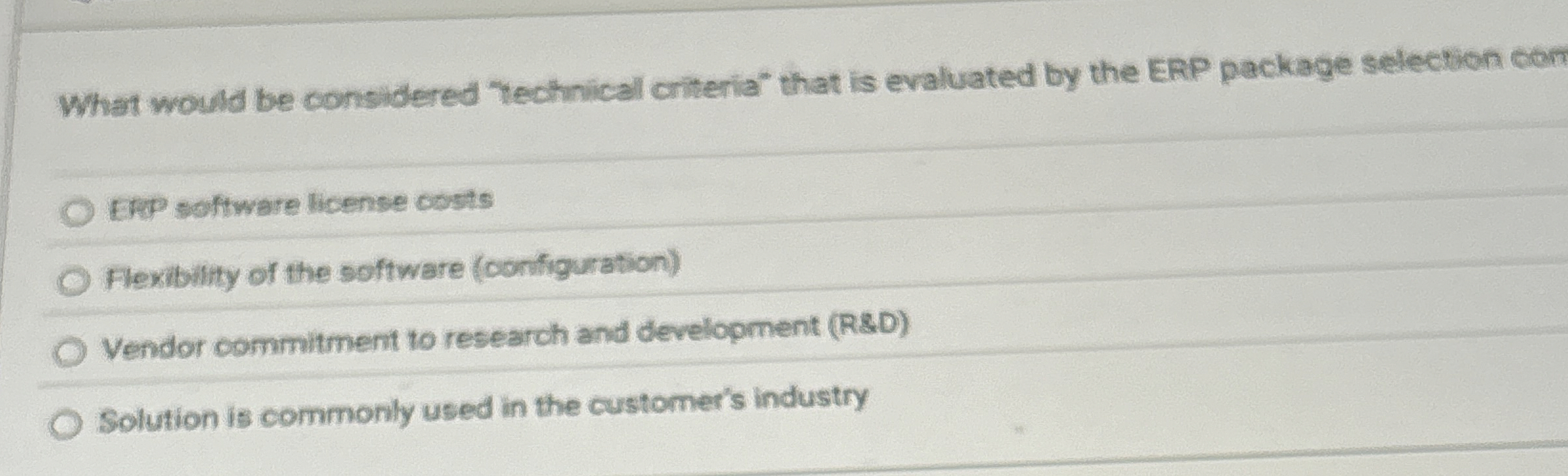 What would be considered "Techinical criteria" that is evaluated by the