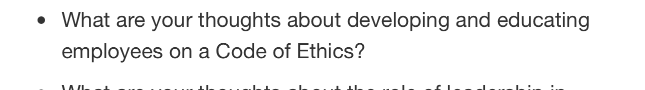  What are your thoughts about developing and educating employees on a