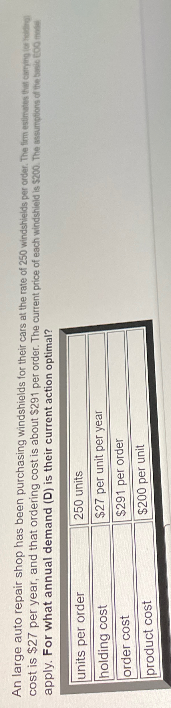  cost is $27 per year, and that ordering cost is about
