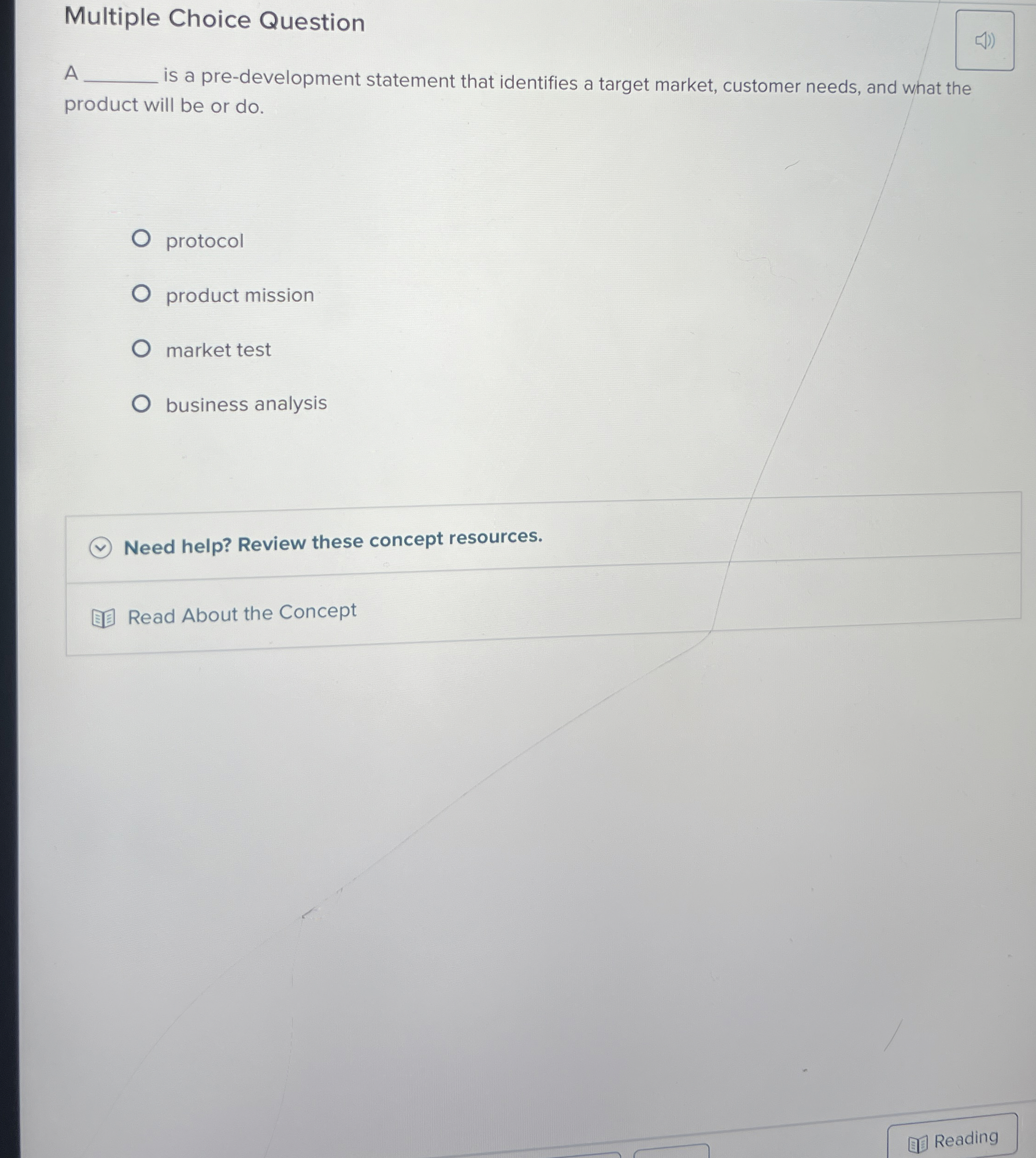  Multiple Choice Question A is a pre-development statement that identifies a