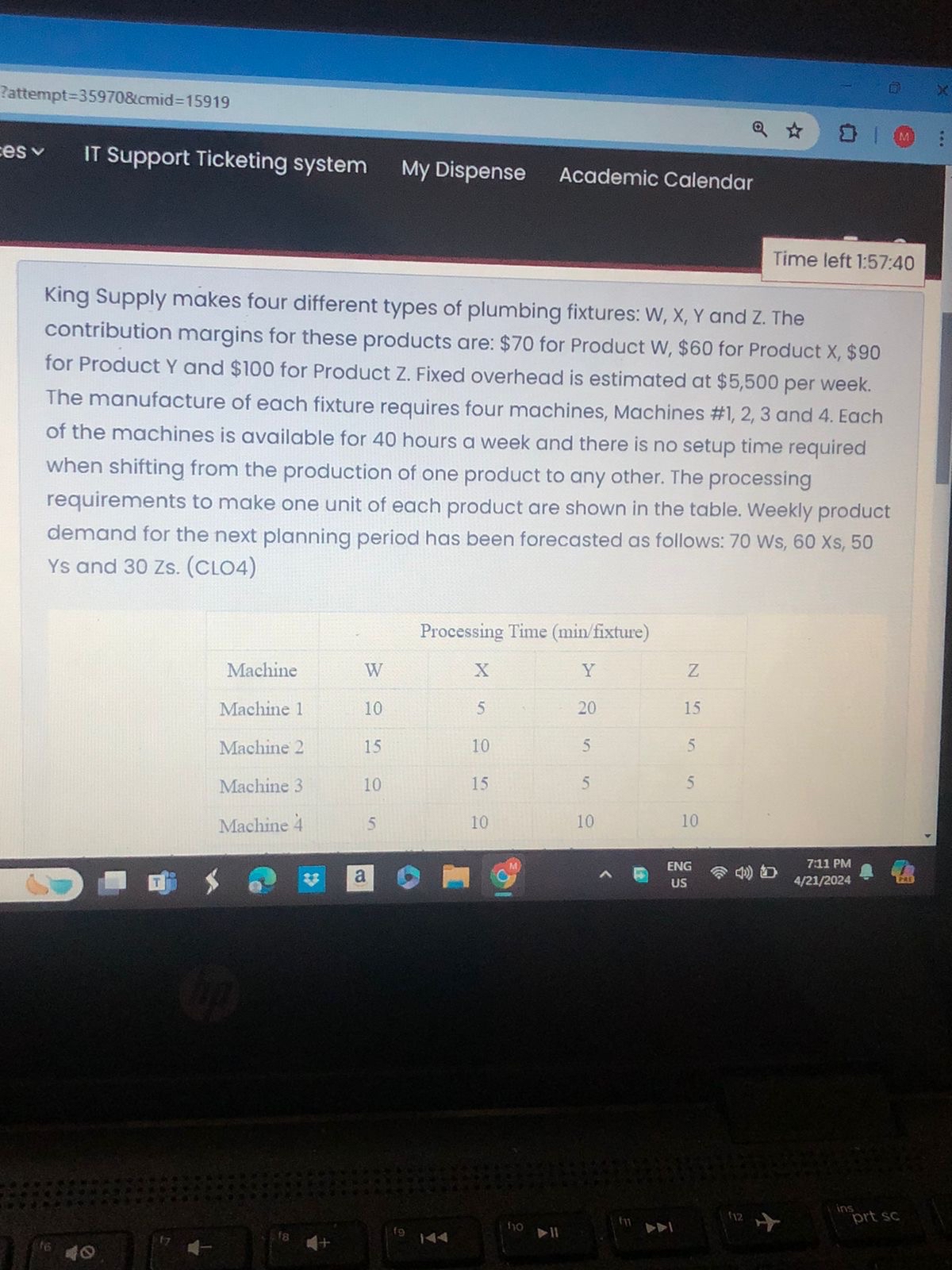  ?attempt=35970&cmid =15919 IT Support Ticketing system My Dispense Academic Calendar Time