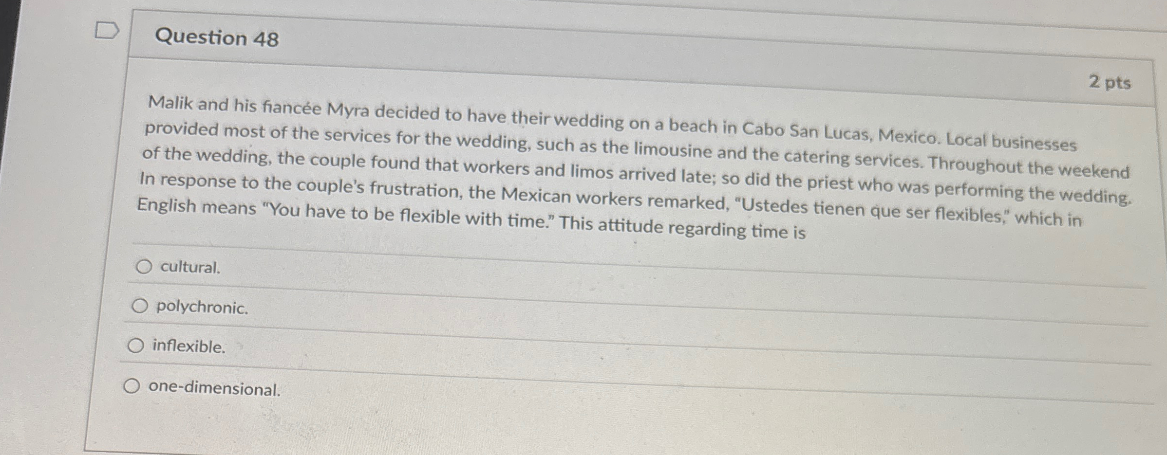  Question 48 Malik and his fiance Myra decided to have their