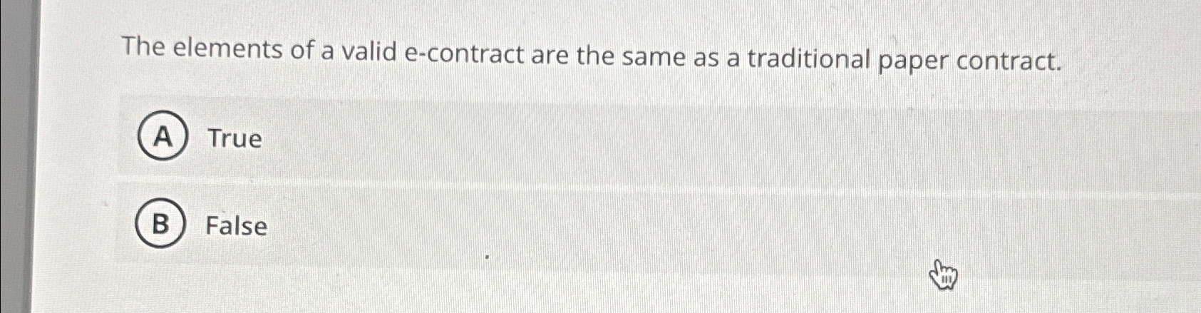  The elements of a valid e-contract are the same as a