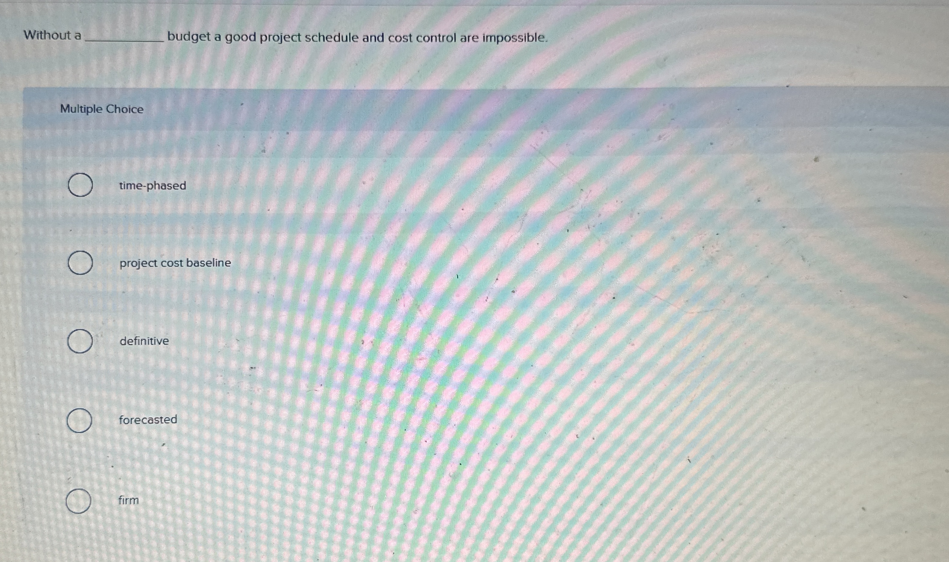  Without a budget a good project schedule and cost control are