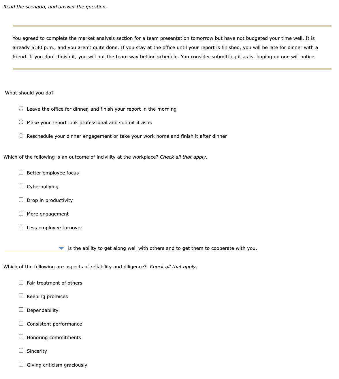  Please answer all, it is one question! Options for Third Question