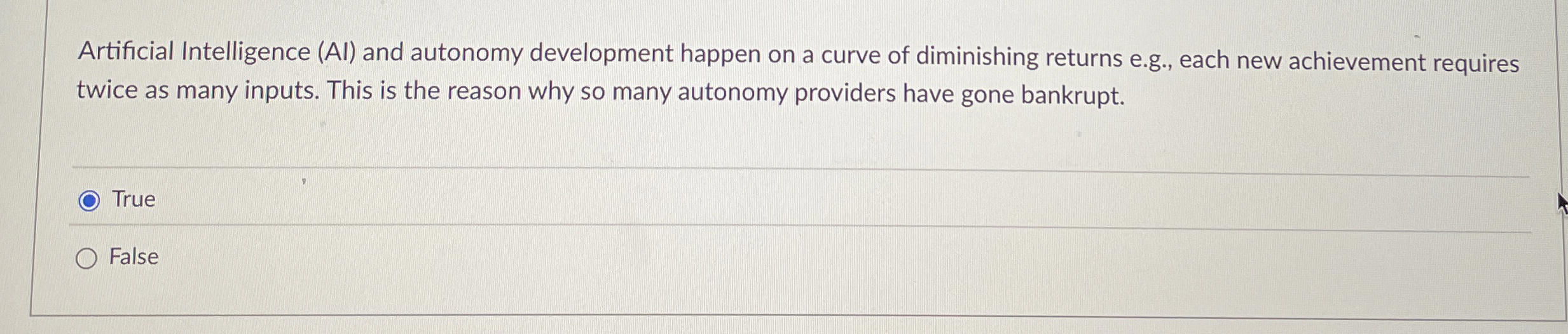  Artificial Intelligence (AI) and autonomy development happen on a curve of