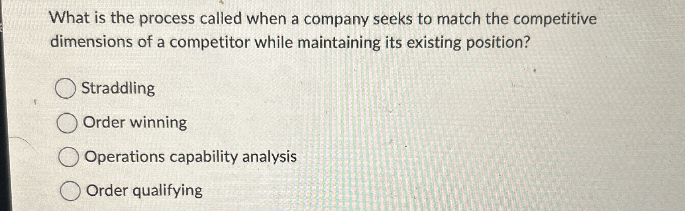  What is the process called when a company seeks to match