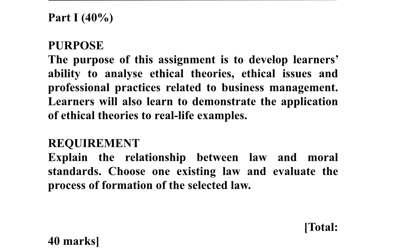  Part I (40%) PURPOSE The purpose of this assignment is to