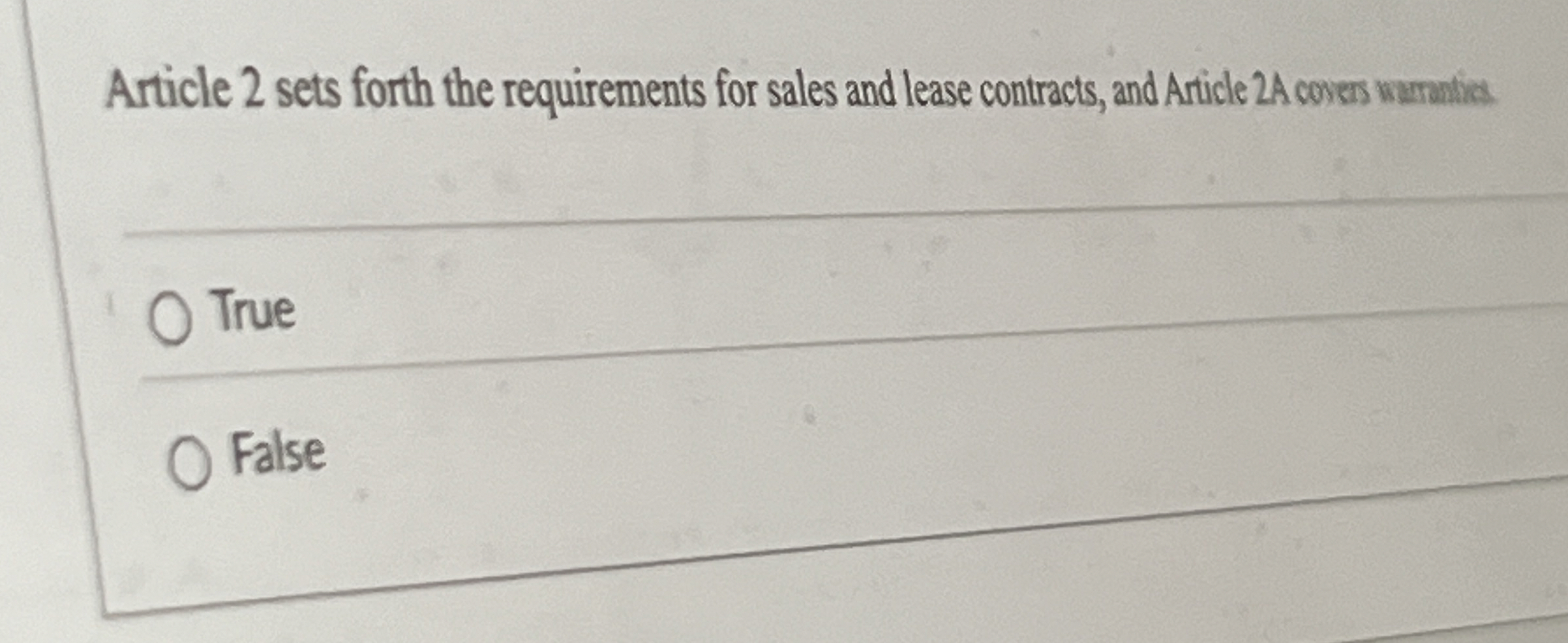  Article 2 sets forth the requirements for sales and lease contracts,
