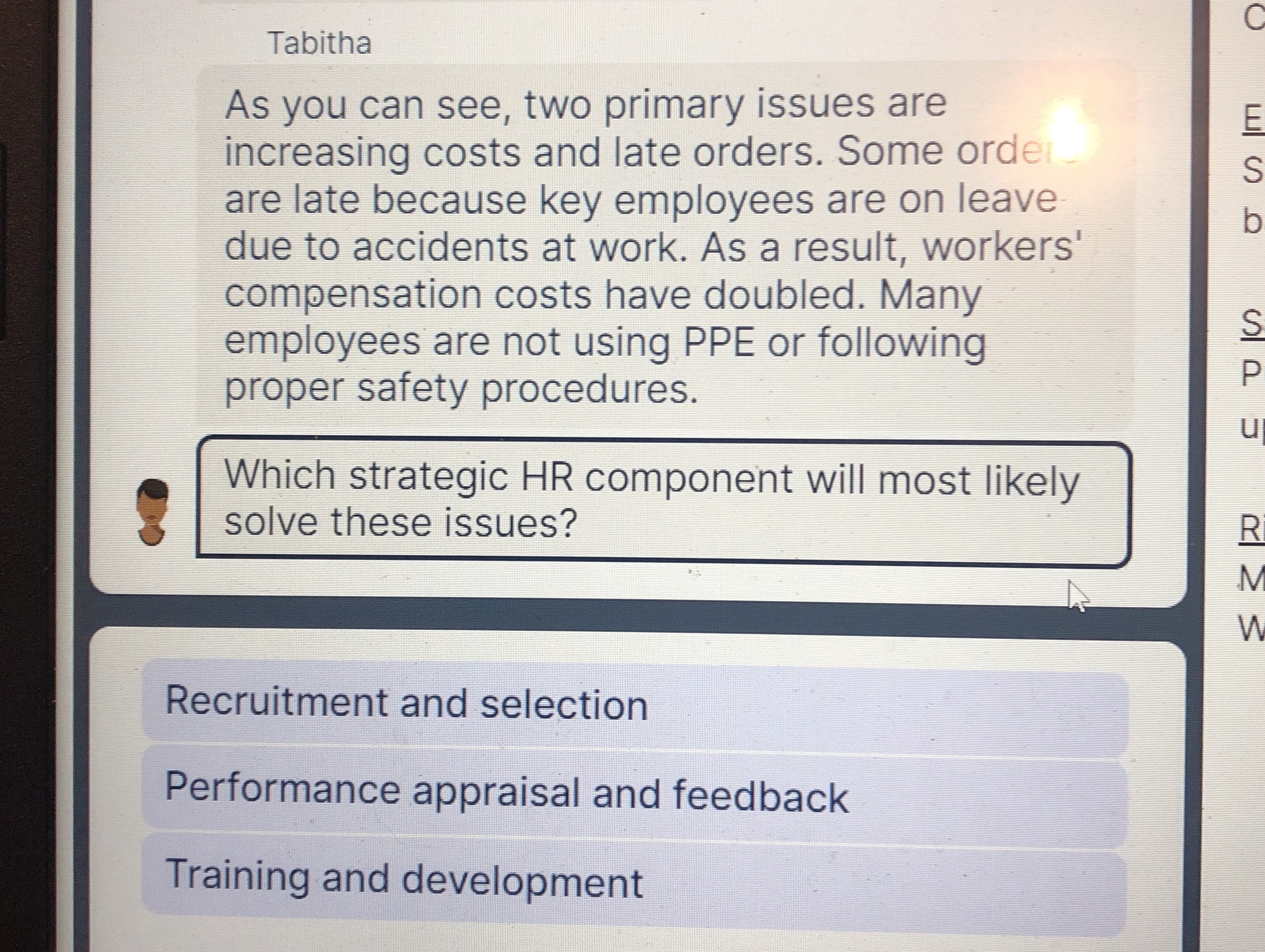  Tabitha As you can see, two primary issues are increasing costs