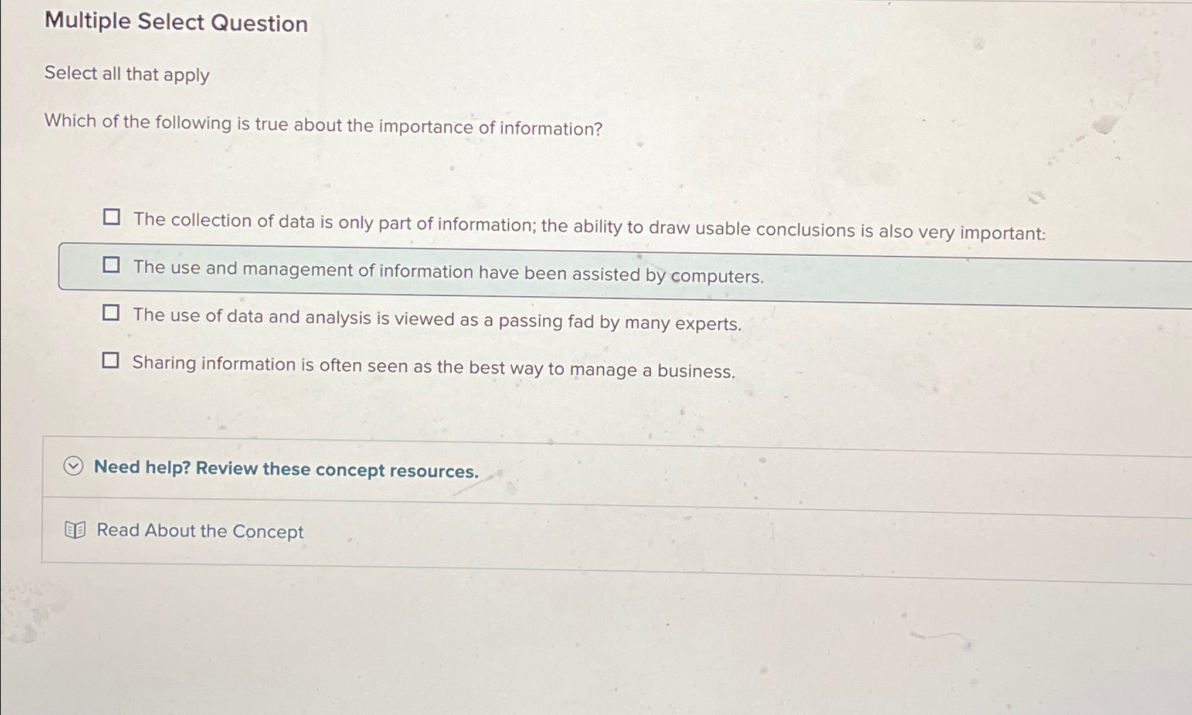  Multiple Select Question Select all that apply Which of the following