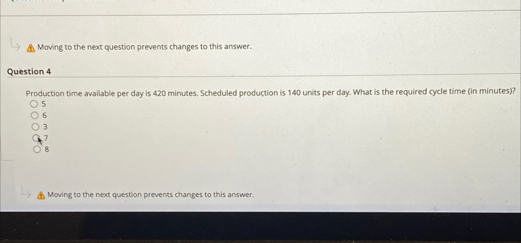 Moving to the next question prevents changes to this answer. Question
