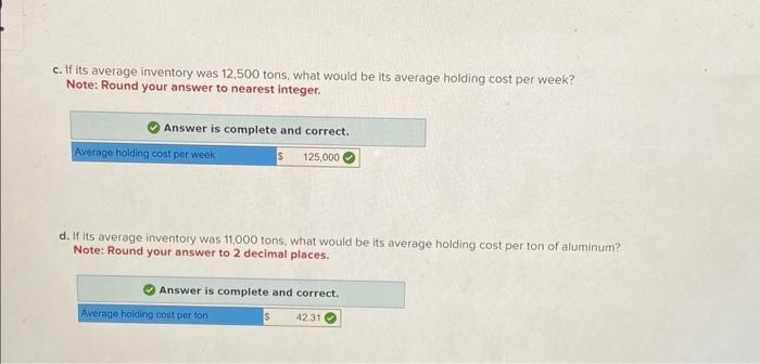 Works' requires, on average, 2,600 tons of aluminum each week, with a