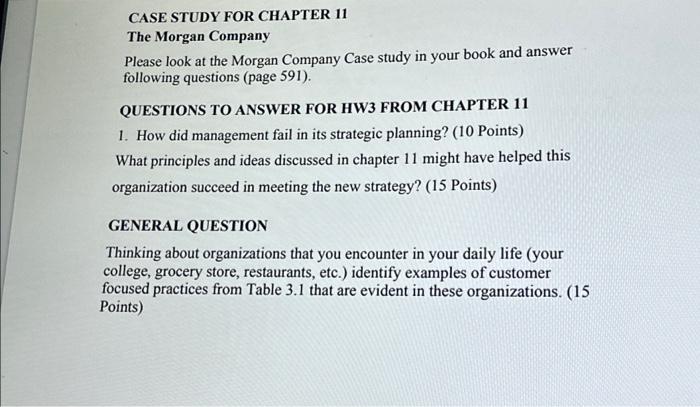  CASE STUDY FOR CHAPTER 11 The Morgan Company Please look at