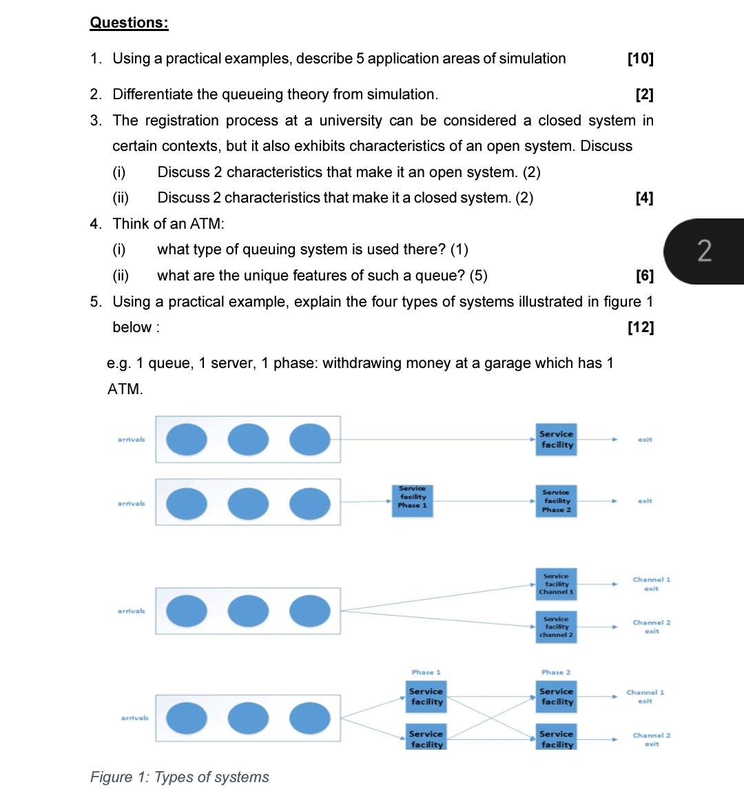  Questions: Using a practical examples, describe 5 application areas of simulation