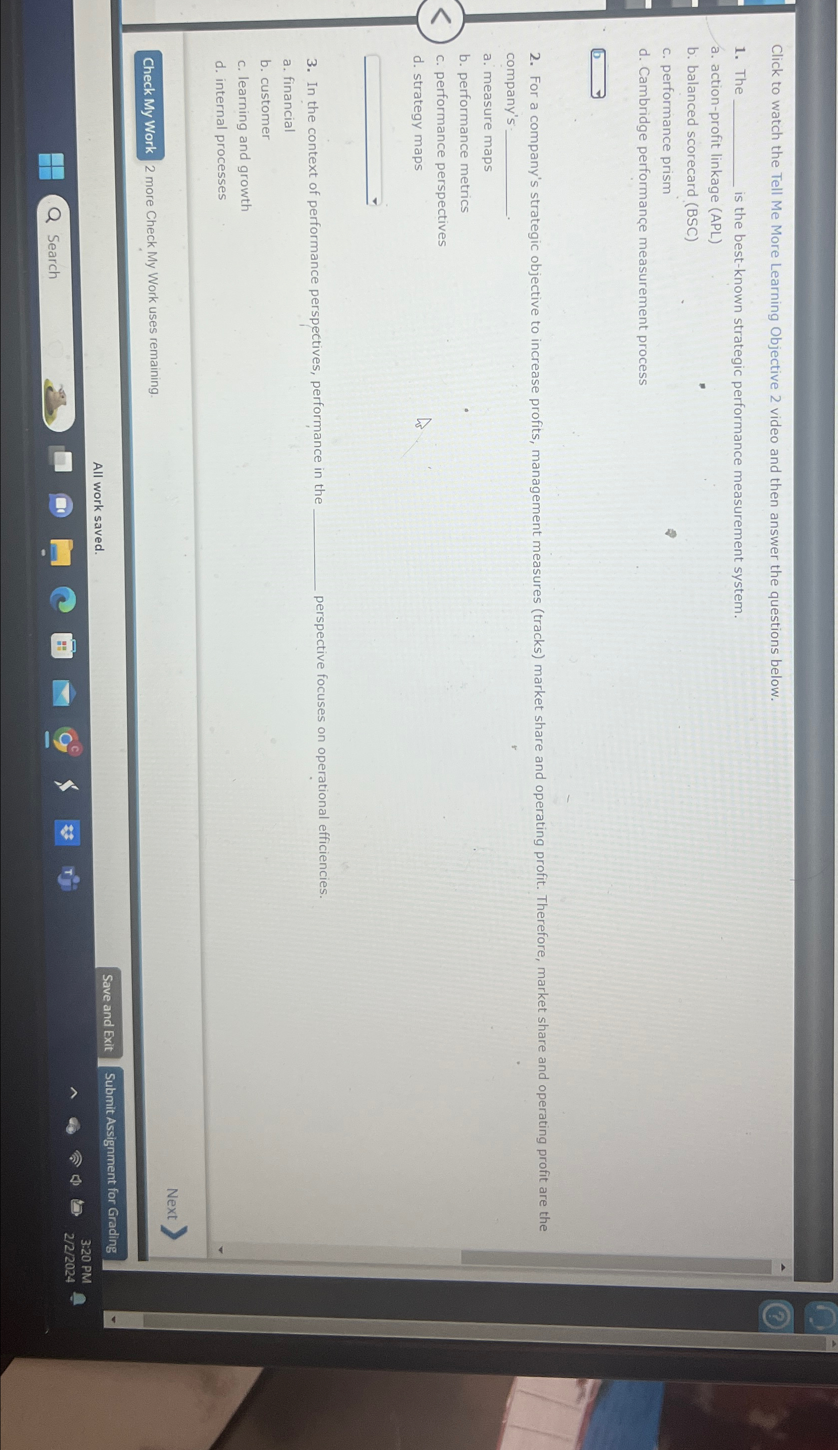  Click to watch the Tell Me More Learning Objective 2 video
