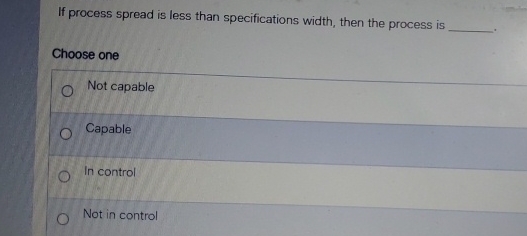  If process spread is less than specifications width, then the process