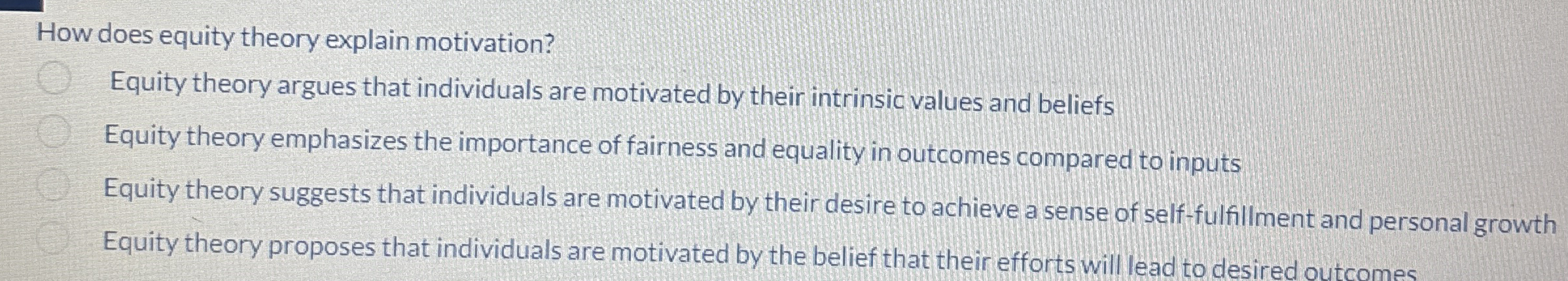 How does equity theory explain motivation? Equity theory argues that individuals
