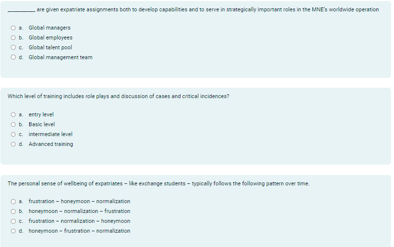  are given expatriate assignments both to develop capabilities and to serve