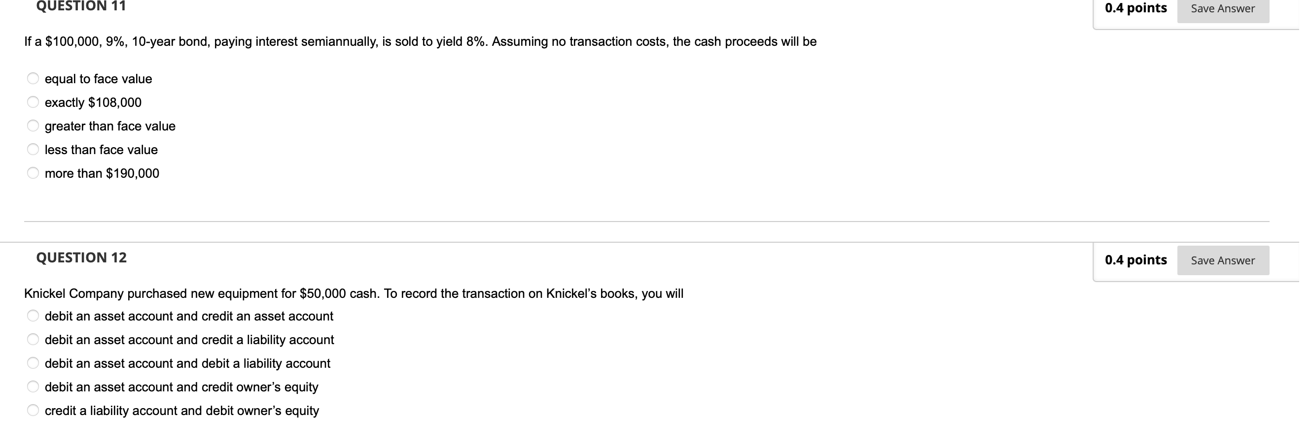 points Save Answer The operating expense section of an income statement for