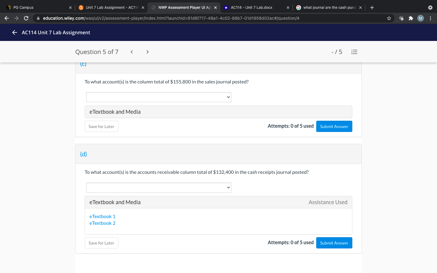 Assessment Player UI Apj x AC114 - Unit 7 Lab.docx X G
