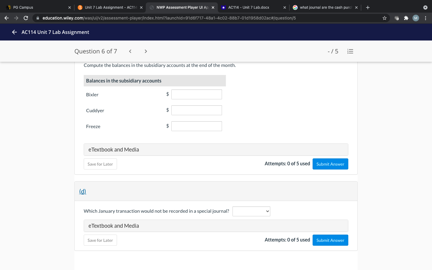 What is the balance of the Accounts Payable control account after the