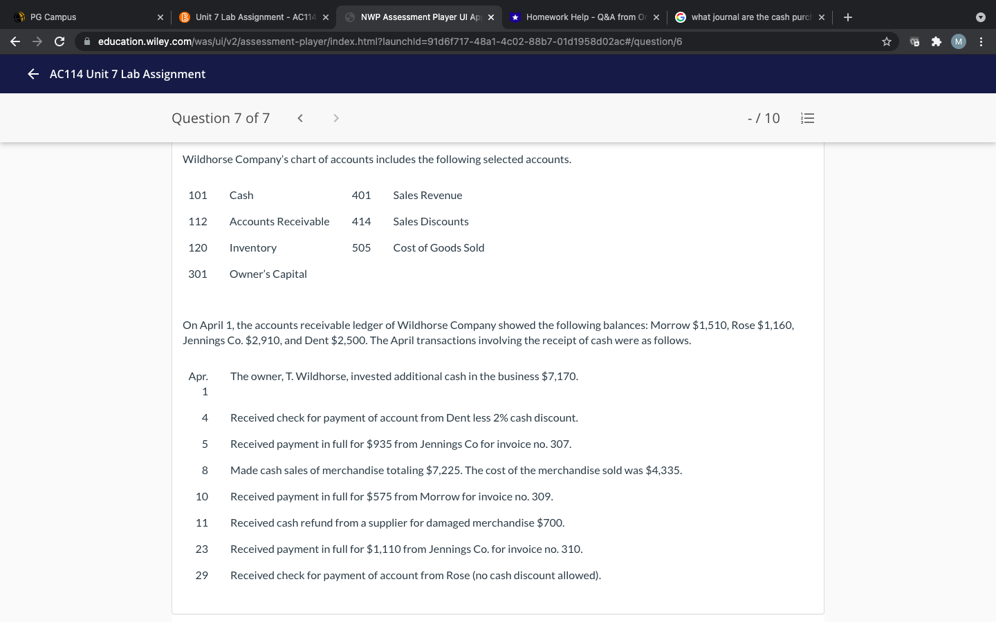 used Submit Answer (c) To what account(s) is the column total of