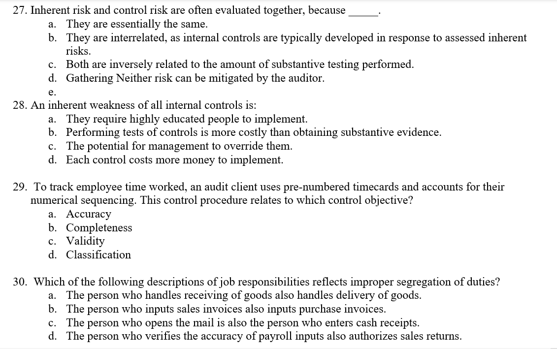 review prior-gear working papers and permanent le documents 22. An auditor selects