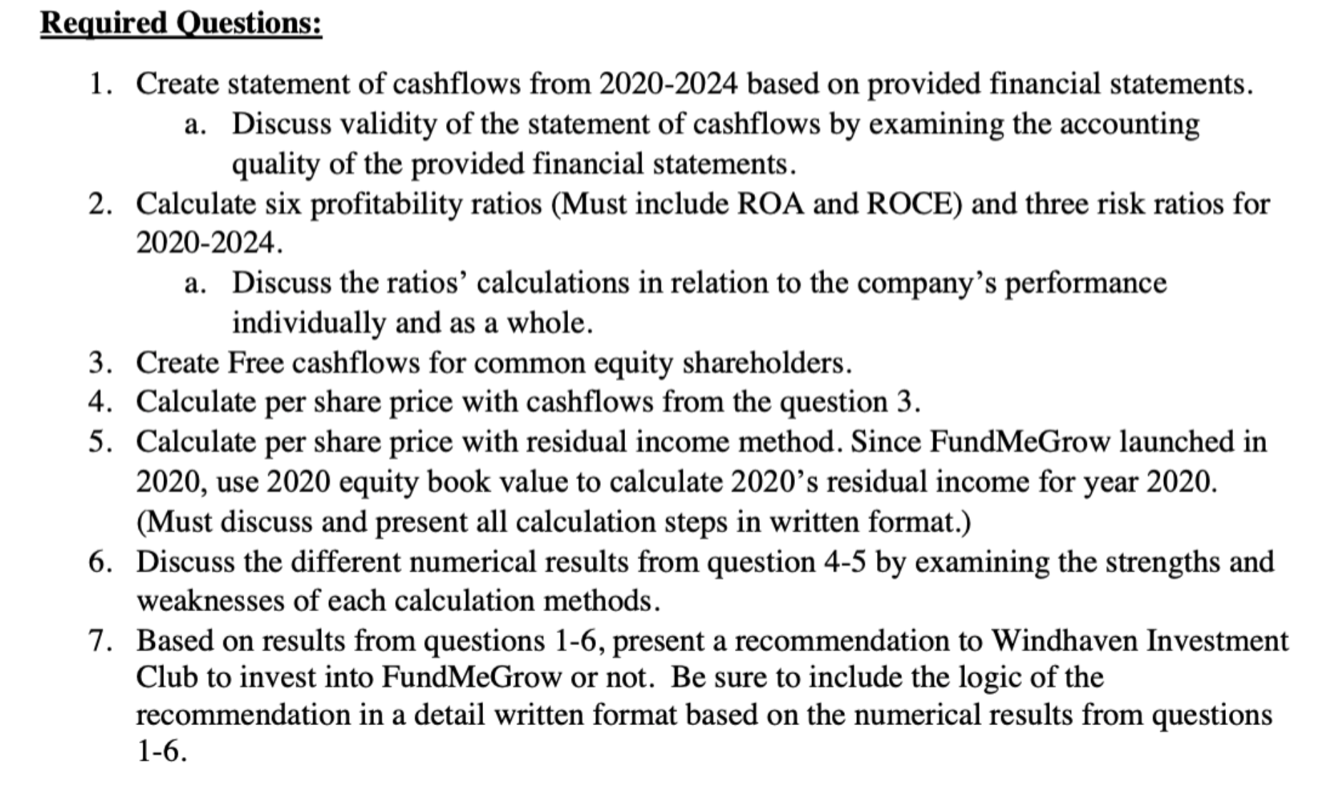 assignment based off this. please note that for the financial information for