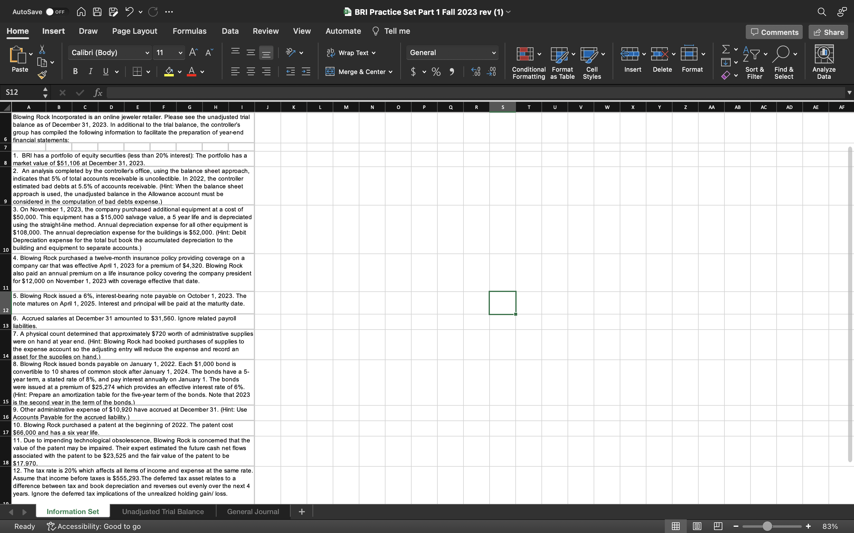  AutoSave OFF Q AF ? C ... 3. BRI Practice Set