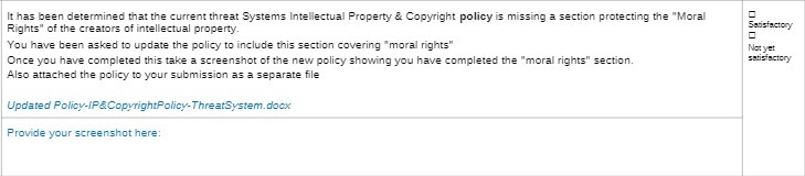  It has been determined that the current threat Systems Intellectual Property