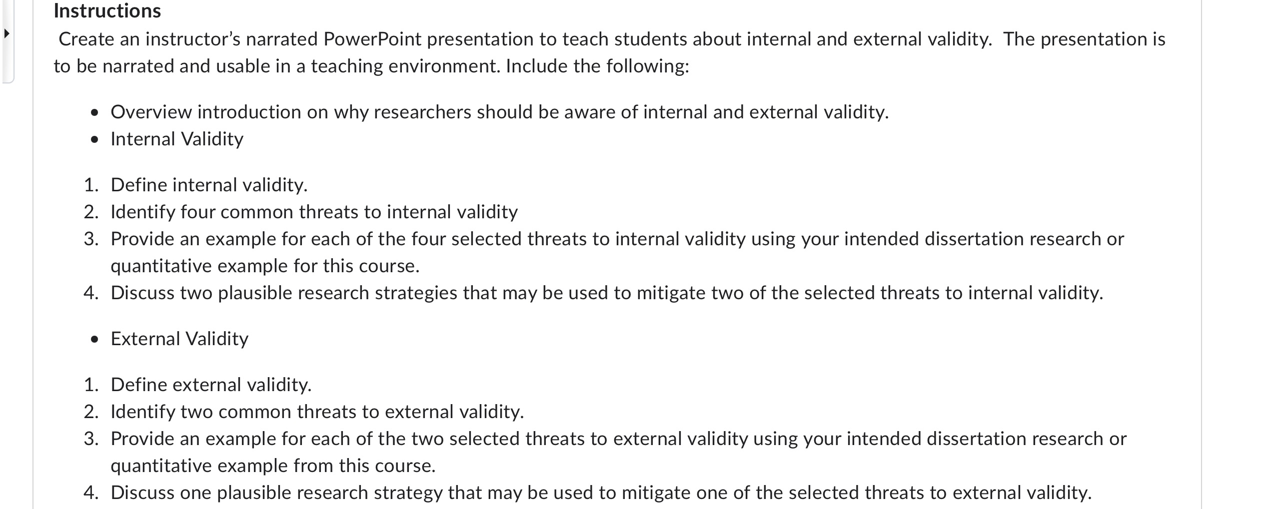 Instructions Create an instructor's narrated PowerPoint presentation to teach students about