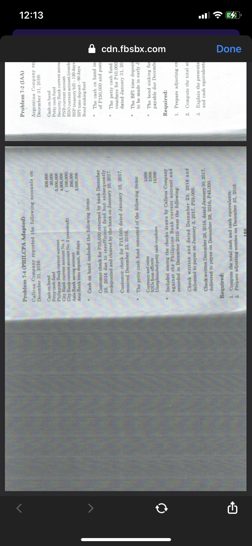  Problem 7-4 (PHILCPA Adapted) Problem 7-2 (IAA) Callous Company reported the