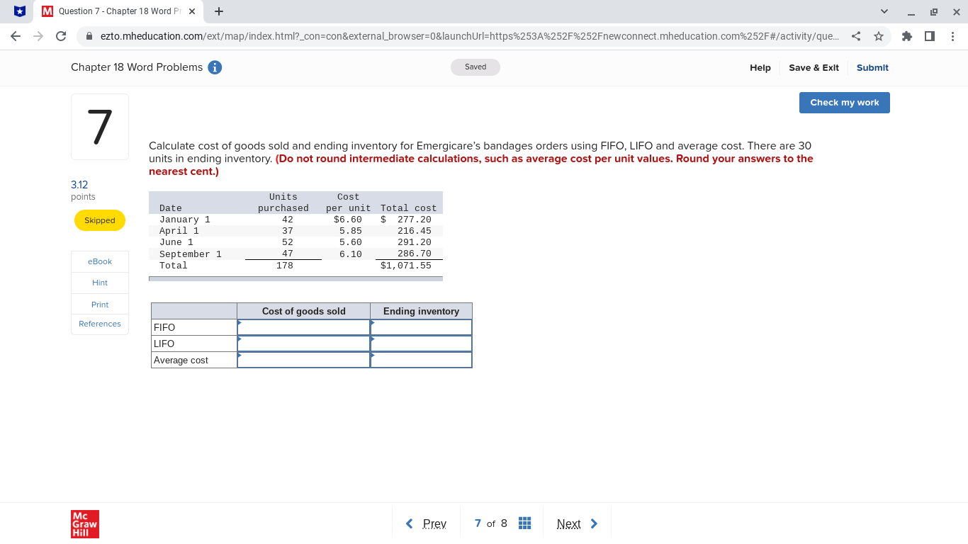 M Question 7 - Chapter 18 Word Pr X + X