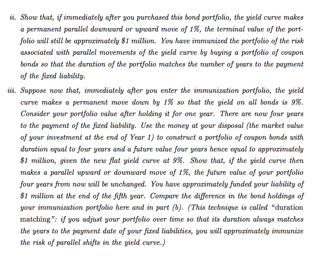 Points) Many institutions have xed future liabilities to meet (such as pension