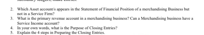 answer pls 2. Which Asset account/s appears in the Statement of Financial