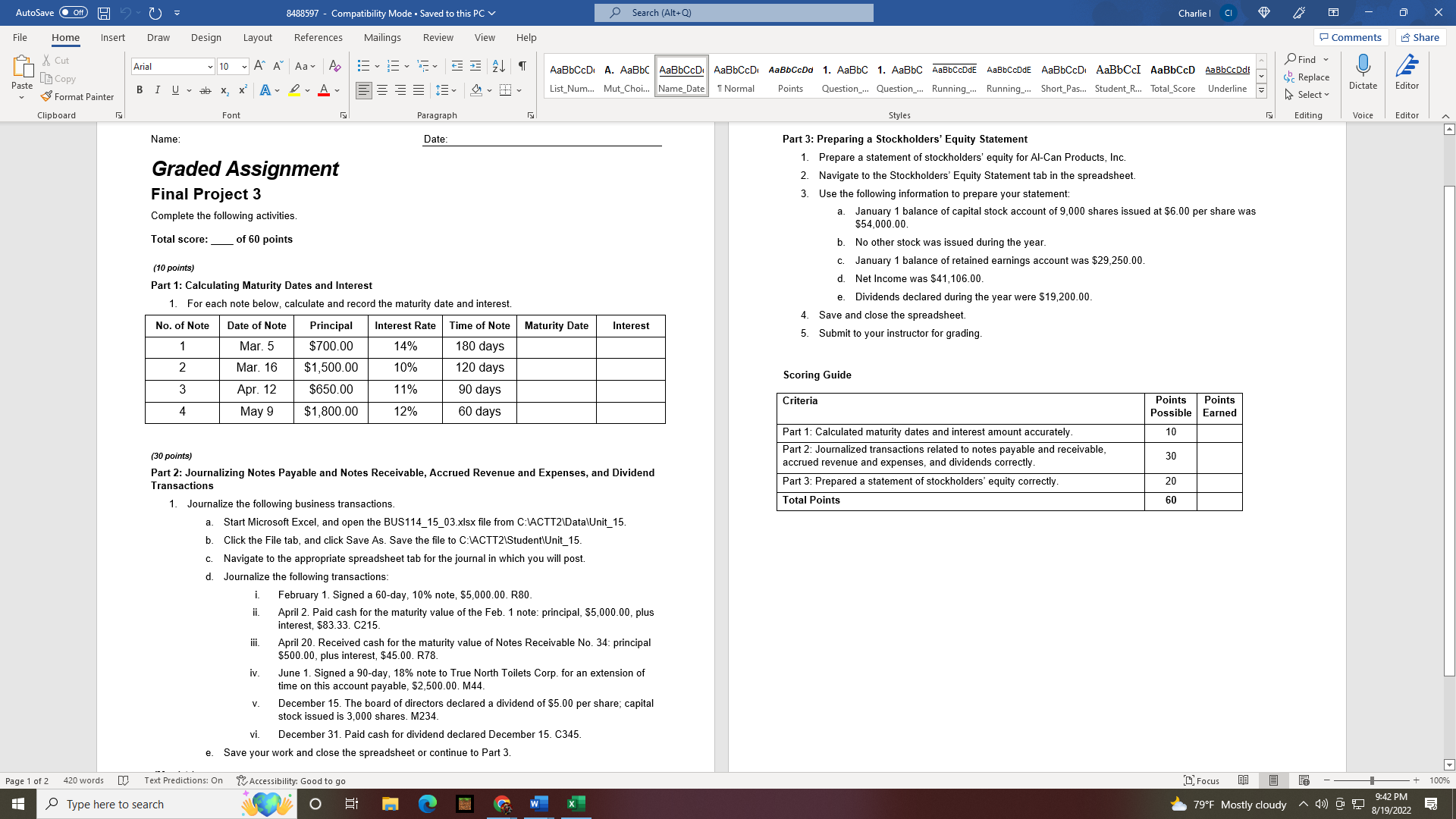  AutoSave . Off) - GA 8488597 - Compatibility Mode . Saved