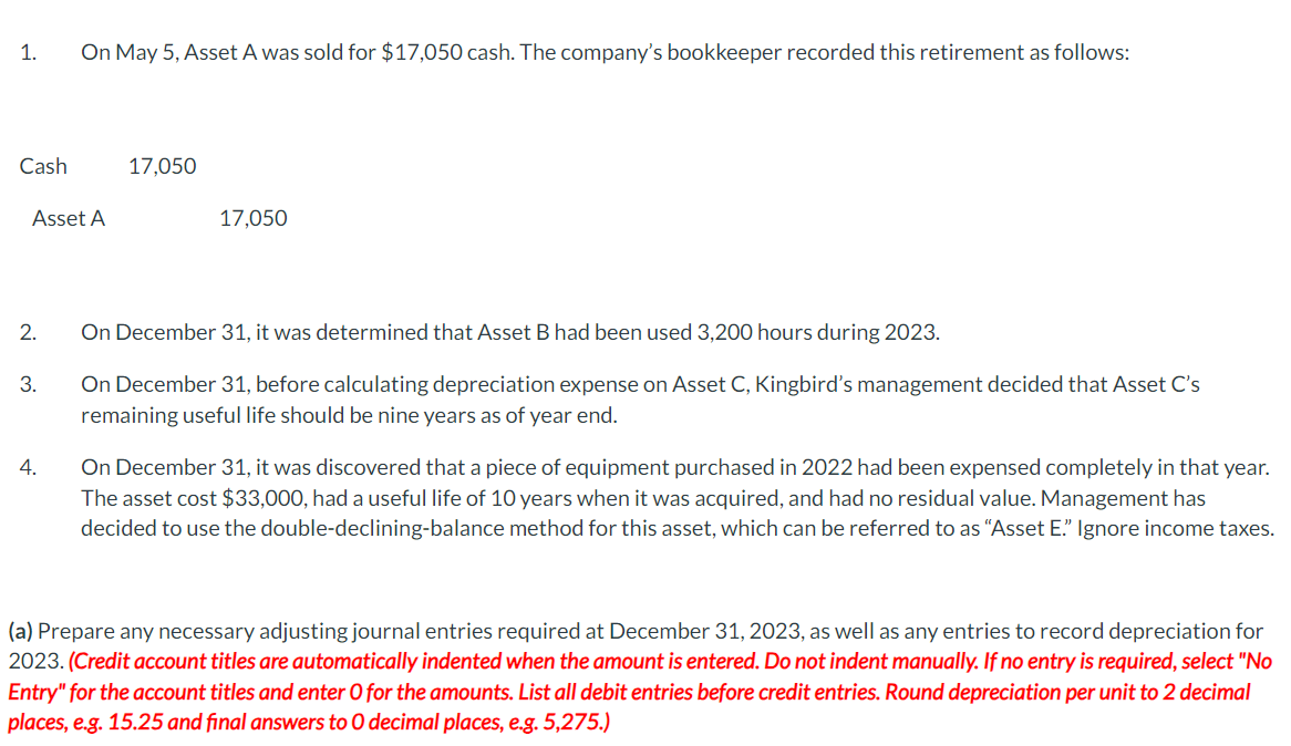 to the Plant Assets account of Kingbird Inc. at December 31, 2022: