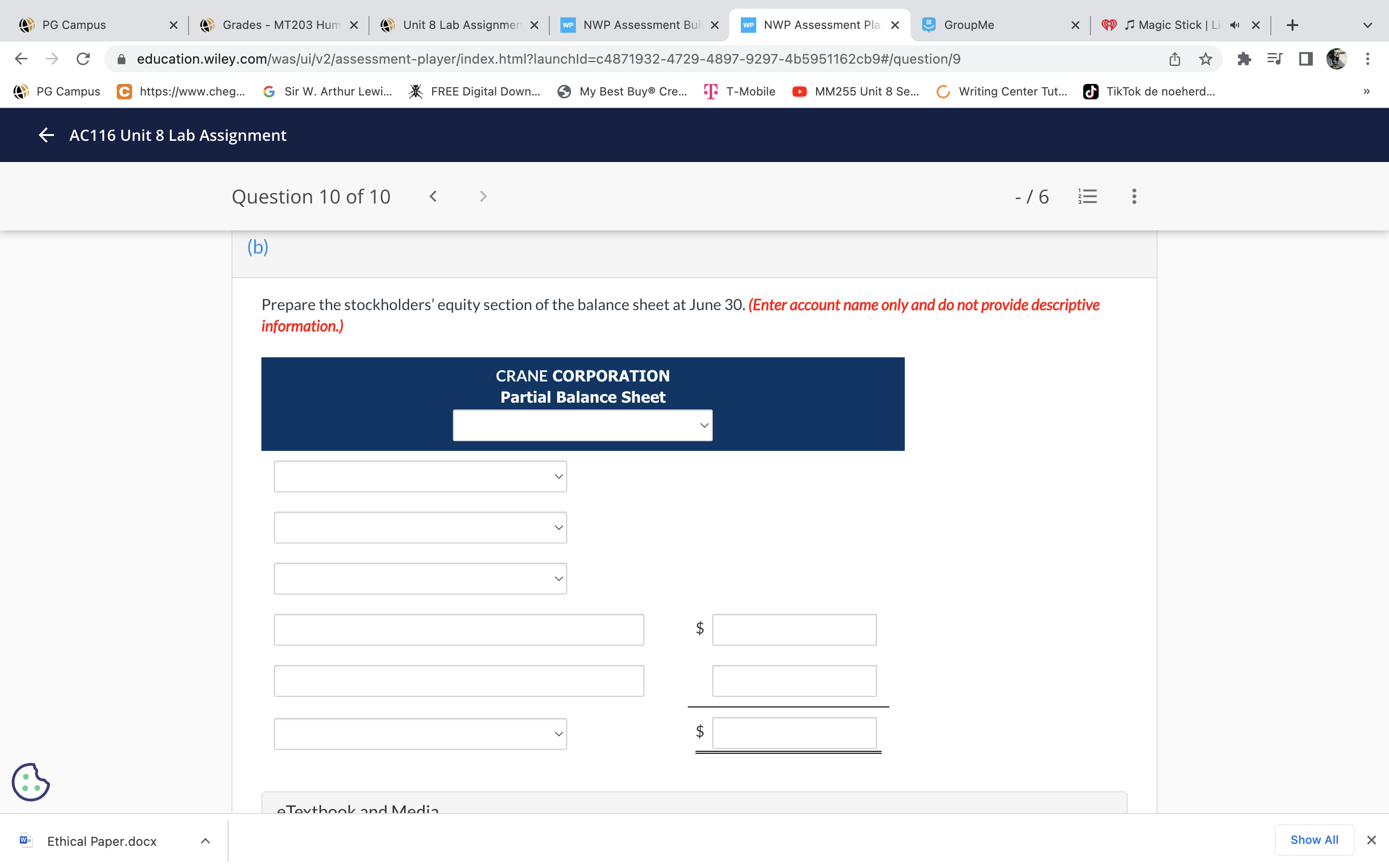 # GroupMe x Magic Stick | Li 41 X + C education.wiley.com/was/ui/v2/assessment-player/index.html?launchld=c4871932-4729-4897-9297-465951162cb9#/question/9