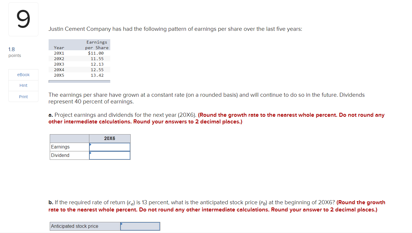 return but would cost 15 percent to nance through common equity. Assume