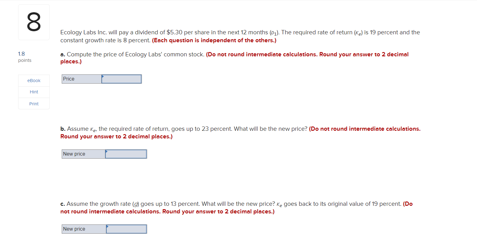 percent Poin'fs rounded to 2 decimal places.) eBook Yield I 9" Hint