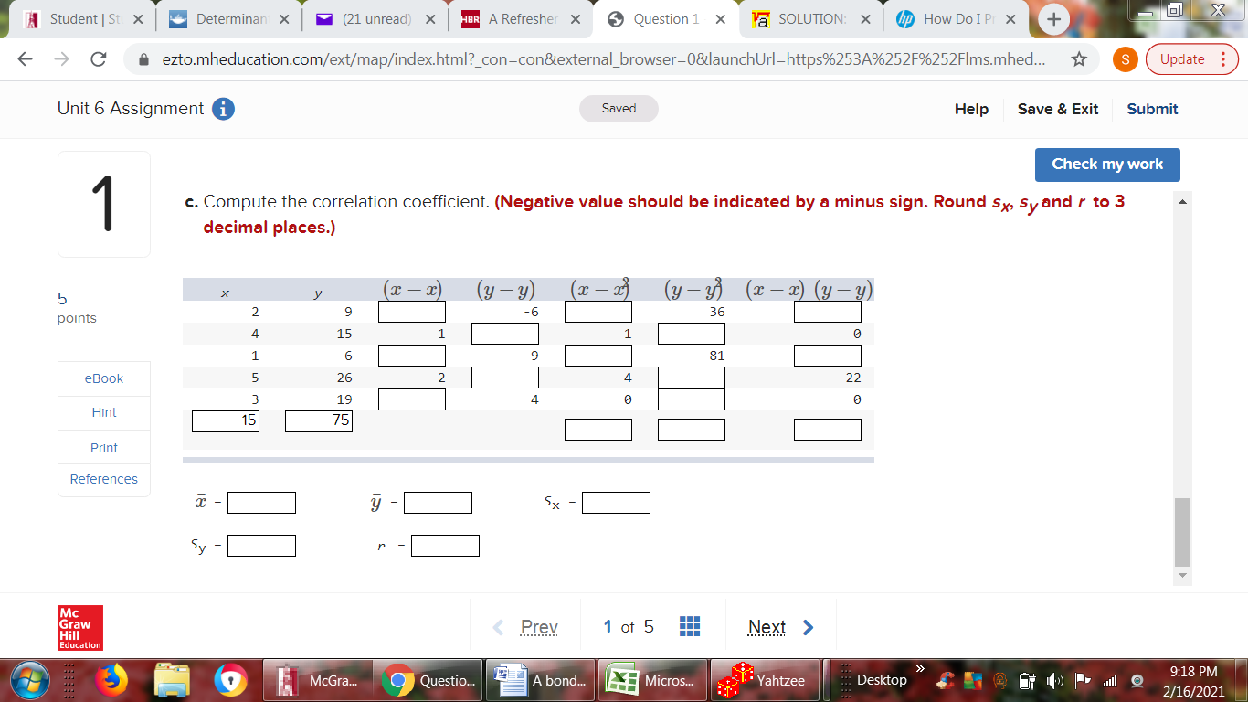 X (21 unread) X HBR A Refresher X Question 1 X a