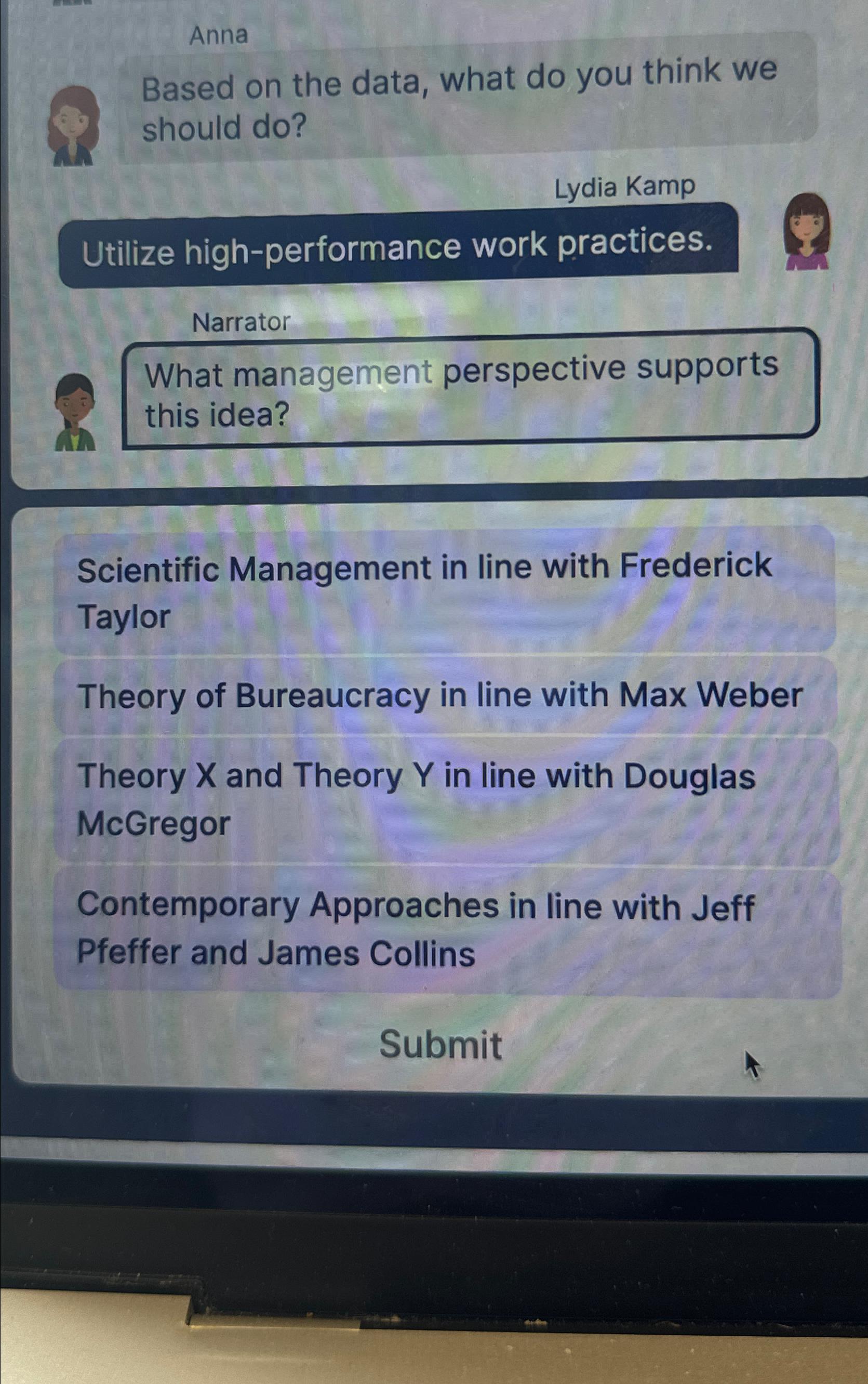  Anna Based on the data, what do you think we should