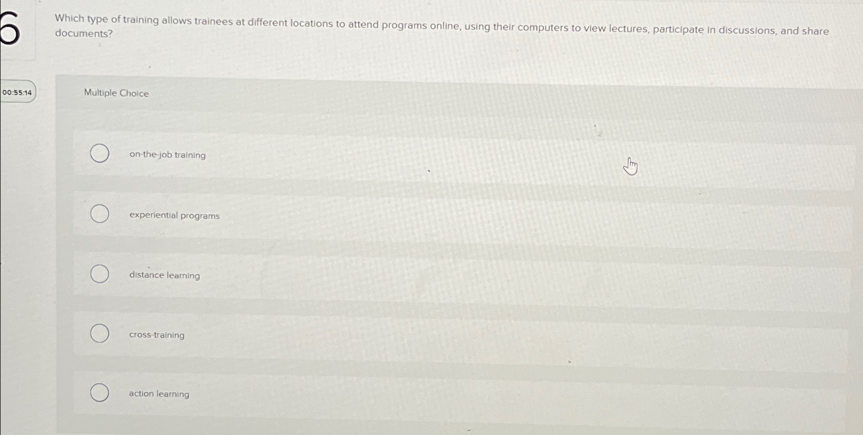  Which type of training allows trainees at different locations to attend