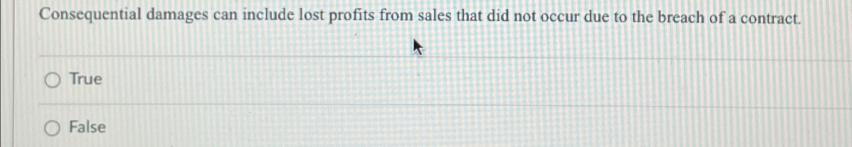  Consequential damages can include lost profits from sales that did not