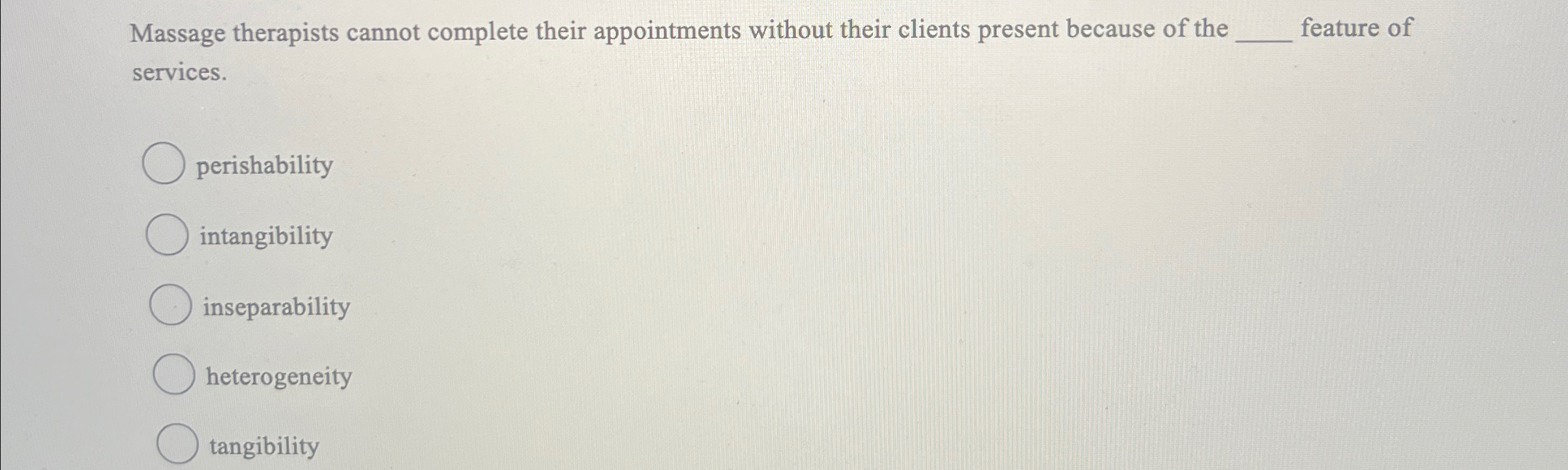  Massage therapists cannot complete their appointments without their clients present because