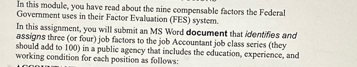  In this module, you have read about the nine compensable factors