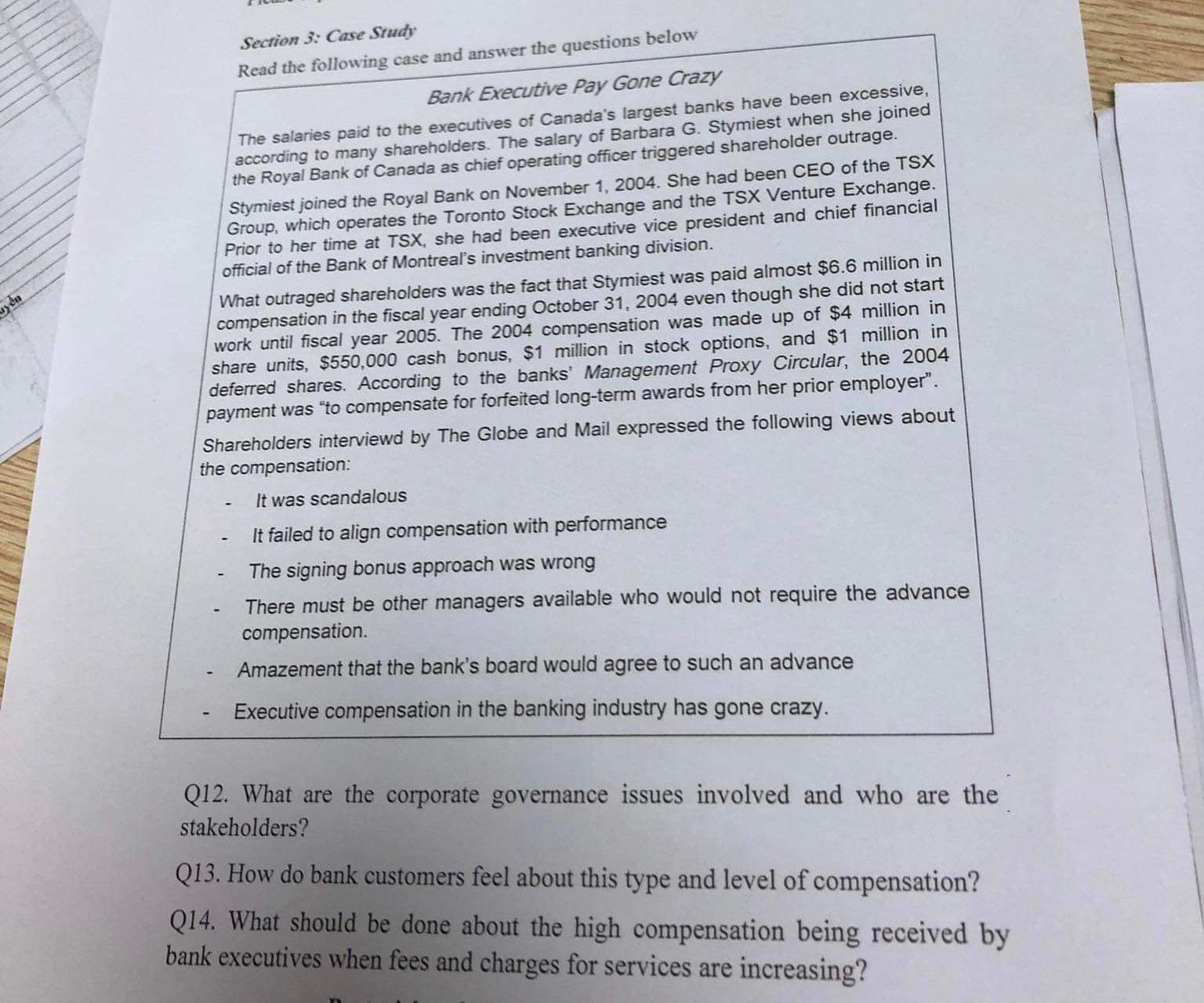  Section 3: Case Study Read the following case and answer the