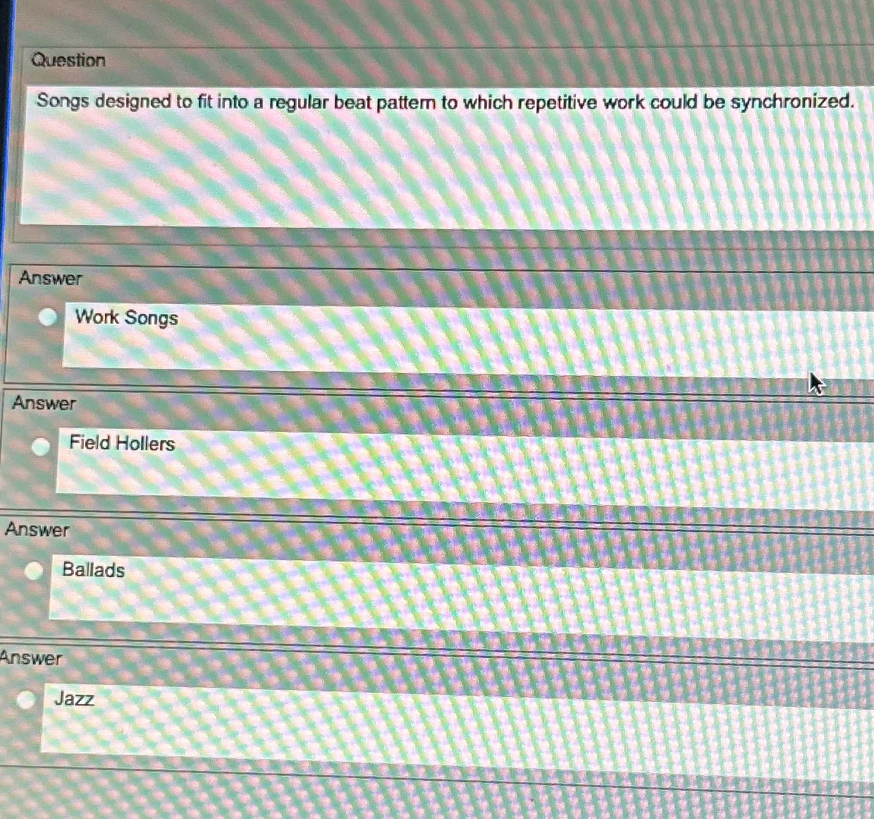  Question Songs designed to fit into a regular beat pattem to